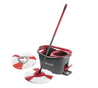 Vileda Turbo Microfibre Mop & Bucket Set Head Spin Mop for Cleaning Floors Red