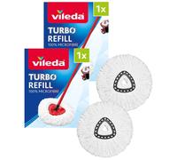 Vileda Turbo Spin Mop Refill, Pack of 2 Turbo Mop Head Replacements, Fits all Vileda Turbo Mops, Authentic Vileda Mop Head