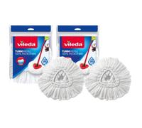 Vileda Turbo Mop Microfibre Refills, 2 Pack - Fits all Turbo spin mops | Genuine Vileda Mop Head Replacements, Machine Washable, Ideal for Sealed Hard Floor Types - Laminate, Parquet, Tiles etc.