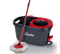 Vileda Turbo Spin Mop & Bucket Set with Foot Pedal | Telescopic Handle (Up to 131cm) & Microfibre Mop Head | Spin Mop for All Hard Floors | Eco-Friendly Amazon Packaging
