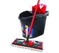 Vileda ULTRAMAX 2-in-1 Complete Set Floor Mop Set with Bucket, Flat Mop and Microfibre Mop Cover, Grey