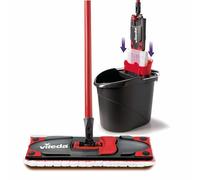 Vileda Ultramax Care Complete Set, Floor Mop with Handle, Bucket with PowerPress, for Sensitive Floors, 100% Recycled Microfibre, Quick-Drying Floor