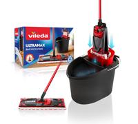 Vileda UltraMax Flat Mop and Bucket Set, Red, 2 Count (Pack of 1)