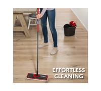 Vileda UltraMax Flat Mop and Bucket Set Red HandsFree Wringing Machin