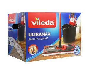 Vileda Ultramax Mop and Bucket Set 2 in 1 Microfibre Hard Floors Laminate Wood