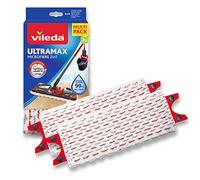 Vileda UltraMax Refill, 2 Pack, Suitable for all Vileda Flat Mop Systems, for all floor types, removes over 99% of bacteria with just water