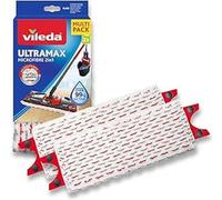 Vileda UltraMax Refill, 2 Pack, Suitable for all Vileda Flat Mop Systems, for all floor types, removes over 99% of bacteria with just water