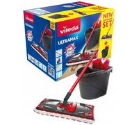 Vileda Ultramax Set Flat Mop & Bucket Original Microfibre Wringer Complete Set