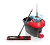 Vileda Ultramax Turbo 2-in-1 Floor Mop Complete Set, Mop with Telescopic Handle, Microfibre Cover and Bucket with Power Spinner, for All Hard Floors, Handle Length 75-130 cm, Eco Packaging