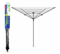 Vileda 4 Arm Rotary Dryer, Outdoor Clothes Airer with 45m washing Line, Silver