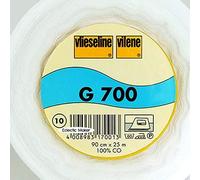 VILENE G700 - Medium Woven Cotton Interfacing - IRON ON - 1 metre - white