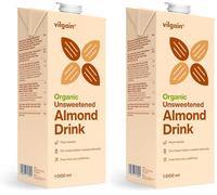 Vilgain Almond Drink BIO - plant-based drink made from organic almonds, without additives, suitable for vegans and lactose-intolerant people, 1000ml (Pack of 2)