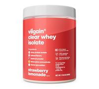 Vilgain Clear Whey Isolate, Fresh Fruity Protein Flavour, Sweetened with Stevia, Over 85% Protein, Natural Ingredients, No Artificial Flavours and Dyes (500 g, Strawberry Lemonade)