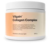Vilgain Collagen Complex Beauty with hyaluronic Acid, for Skin, Hair & Nails, Anti-ageing, moisturising, Natural Ingredients, 3 bioactive Collagen Sources (300g, Strawberry and Banana)