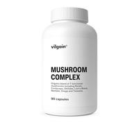 Vilgain Organic Vital Mushroom Complex - Blend of 7 Active Ingredient Rich Superfoods, Supports The Immune System, Mental Wellbeing and Cognitive Performance, Stimulates ATP Production