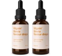Vilgain Stevia Drops - natural sweetener in 5 great flavours, without calories, does not raise blood sugar (50ml, caramel) (Pack of 2)