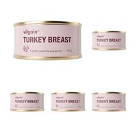 Vilgain Turkey Breast - R2E Succulent Poultry Meat, High Protein Low Fat Cuts from Ethical Farms, Perfect for Quick Meals, Sandwiches, Salads & More, 98% Turkey/Tin (100g) (Pack of 5)