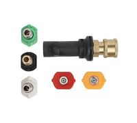 Vilgftyiet 1/4" Quick Connect Pressure Washer Adapter with 5 Nozzle Tips, Brass and Nylon Construction, 3000 PSI, for Karcher K2 K3 K4 K5 K6 Series Pressure Washers