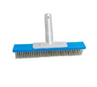 Vilgftyiet 10 Inch Stainless Steel Wire Pool Brush with Aluminum Back for Deep Cleaning for TILE and Vinyl Surfaces Handheld Scrubber Blue