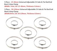 Vilgftyiet 10-Piece Adjustable Axle Joint Boot Crimp Clamp Kit for Car CV Boot Repair - Stainless Steel (304), Small & Large Sizes (31.75-127 mm), Left/Right/Front/Rear Fit