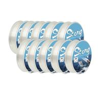 Vilgftyiet 1000m Nylon Fishing Line, Abrasion Resistant Invisible Monofilament Line for Angling, Max Drag 4-10 LB, 10-Pack, White, 0.8-3.0# 0.8