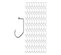 Vilgftyiet 100pcs V Bend 90 Degree Aberdeen Offset Jig Fly Fishing Hook, Strong Wire for Fly Tying, Black Nickel Plated, Multiple Sizes Included