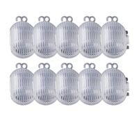 Vilgftyiet 10pcs Fishing Bait Cage for Shrimp Crab - Plastic Bait Basket Feeder Holder, 6.4 x 4.3 x 4.3 cm, Black White, Lightweight & for DURABLE for Freshwater Saltwater Use