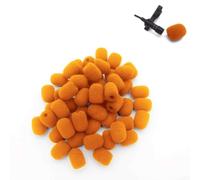 Vilgftyiet 10pcs Small Mic Foam Covers for Headset Microphones 20mm Length Soft Sponge Windshield Filter for Singers Streamers Actors(Orange)