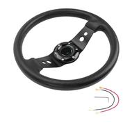 Vilgftyiet 13-Inch 320mm Round Racing Steering Wheel with PU Leather Grip for Gaming Simulation, Compatible with Most Racing Wheel Stands, Black