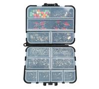 Vilgftyiet 140-Piece Fishing Tackle Kit with Center Pass Swivels, Snap Swivels & Beads - Portable Plastic Storage Box (19 x 9.5 x 3.5 cm) for Anglers