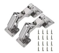 Vilgftyiet 175-Degree Adjustable Concealed Cabinet Hinges for Doors, Heavy-Duty Stainless Steel, 2-Piece Set with Screws, 135-175° Opening Angle, Silver Finish