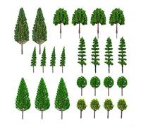 Vilgftyiet 25pcs Mixed Miniature Model Trees Assortment for Train Railway Scenery, Diorama Landscape, Architectural Display and Garden Decoration