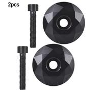 Vilgftyiet 2PCS 1 1/8 inch for Bicycle Headset Top Cover with Bolts for 28.6mm Forks, CNC Aluminum Alloy Bowl Set Cap Compatible with Mountain and Highway Bikes, Black/Gold/Purple/Colorful