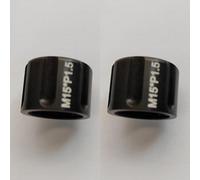 Vilgftyiet 2PCS Bike Thru Axle Nuts for 12mm & 15mm Hubs - Aluminum Alloy Wheel Axle Caps with M12x1.0 / M12x1.5 / M12x1.75 / M15x1.0 / M15x1.5 / M15x1.75 Thread Pitch, Black 15x1.5mm