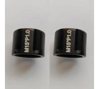 Vilgftyiet 2PCS Bike Thru Axle Nuts for 12mm & 15mm Hubs - Aluminum Alloy Wheel Axle Caps with M12x1.0 / M12x1.5 / M12x1.75 / M15x1.0 / M15x1.5 / M15x1.75 Thread Pitch, Black 15x1.0mm