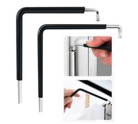 Vilgftyiet 2X Window Adjustment Tool Set with 4 mm Hex & TX15 Ball-Head Keys for Siegenia, Winkhaus, Schüco, Roto, Maco - Steel Ergonomic Handle, Heat-Shrink Film Protected, Silver & Black
