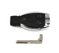 Vilgftyiet 3-Button Mercedes Key Shell Cover for C-Class, E-Class, S-Class, GL-Class, R-Class, SL-Class, SLK-Class (Uncut Blade, Plastic & Stainless Steel, 1 Piece)