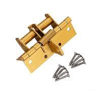 Vilgftyiet 3-in-1 Heavy Duty Automatic Door Closer Hinge, Built-in 90° Stopper and Spring Mechanism, Adjustable Self-Closing Device for High Traffic Areas(gold)