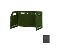 Vilgftyiet 3-Panel Foldable Camping Wind Shield for Stoves - Heat-Resistant Aluminum Alloy Wind Barrier, 45×35 cm per Panel, Lightweight & Windproof, Includes Storage Bag Army Green
