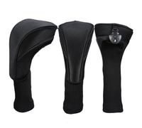 Vilgftyiet 3-Piece Golf Club Head Covers Set for Drivers, Fairway Woods & Hybrids - Nylon Composite Fabric, Rotating Digital Logo, Black/Blue Black