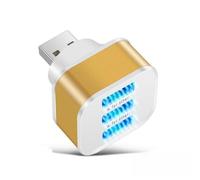 Vilgftyiet 3-Port USB 2.0 Car Charging Extender Hub for Vehicle - Gold/Silver/Black, 3.1 x 3.1 x 3.5 cm, 12 g, Compatible with USB-C & USB-A Power Adapters