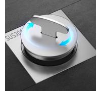 Vilgftyiet 304 Stainless Steel Floor Drain Cover with Check Valve and Sealing for Ring - 10x10 cm Square Access Cover for 75-90 mm Pipes, Suitable for Bathroom, Kitchen & Balcony Drainage Systems