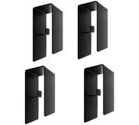 Vilgftyiet 304 Stainless Steel Towel Rack with Self-Adhesive Hooks - No-Drill Bathroom & Kitchen Accessory, 4-Piece Set, Black, 10 x 4 x 8.2 cm