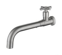 Vilgftyiet 304 Stainless Steel Wall Mounted Basin Faucet Single Handle Bathroom Sink Tap Modern Round Spout Waterfall Flow Control Mixer for Hotel Home Brushed Nickel(Brushed Nickel)