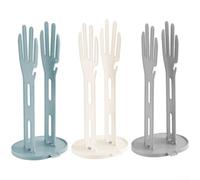Vilgftyiet 3pcs Kitchen Glove Drying Rack with Drip Tray - Space-Saving Organiser for Dishcloths & Utensils - Wall Mountable Plastic Holder White Grey 34x16x13cm