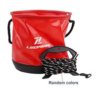 Vilgftyiet 4.5L Foldable Fishing Bucket for Live Bait & Water Storage - EVA Portable Tackle Container with Drawstring, Adjustable Shoulder Strap, 18x18cm, 200g red