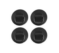 Vilgftyiet 4-Pack 6 cm PVC D-Ring Patches for Inflatable Kayaks, Dinghies, SUPs, Rafts and Canoes - Stainless Steel Reinforced Tie-Down Anchors black