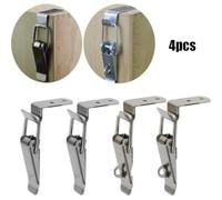 Vilgftyiet 4pc Stainless Steel Spring Loaded Toggle Latch Clamp Set, 90 Degree Draw Lock Clips for Quick Release on Tool Boxes, Suitcases, Wooden Chests, Drawers and Metal Cases, Silver
