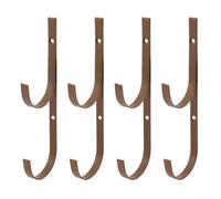 Vilgftyiet 4pcs Swimming Pool Pole Hanger Metal Holder Hook for Skimmer Leaf Rake Net Brush Rust Resistant Heavy Duty Fence Deck Wall Mount Organizer Black Blue(coffee)