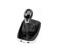Vilgftyiet 5/6 Speed Gear Shift Knob Lever Handle for Vauxhall Opel Insignia A G09 (2008-2017) - Black Leather with Chrome Accents, Manual Transmission Replacement(6speed)